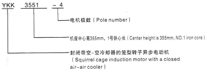 YKK系列(H355-1000)高压JR127-10三相异步电机西安泰富西玛电机型号说明